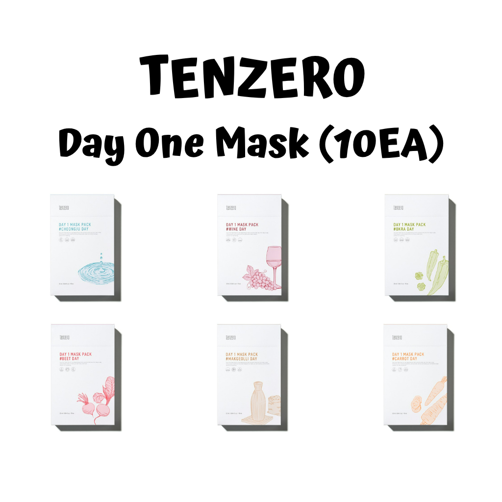 [TENZERO] Day 1 Mask 25ml (10 แผ่น) – มาส์กบำรุงผิวหน้าแบบรายวัน 6 สูตร