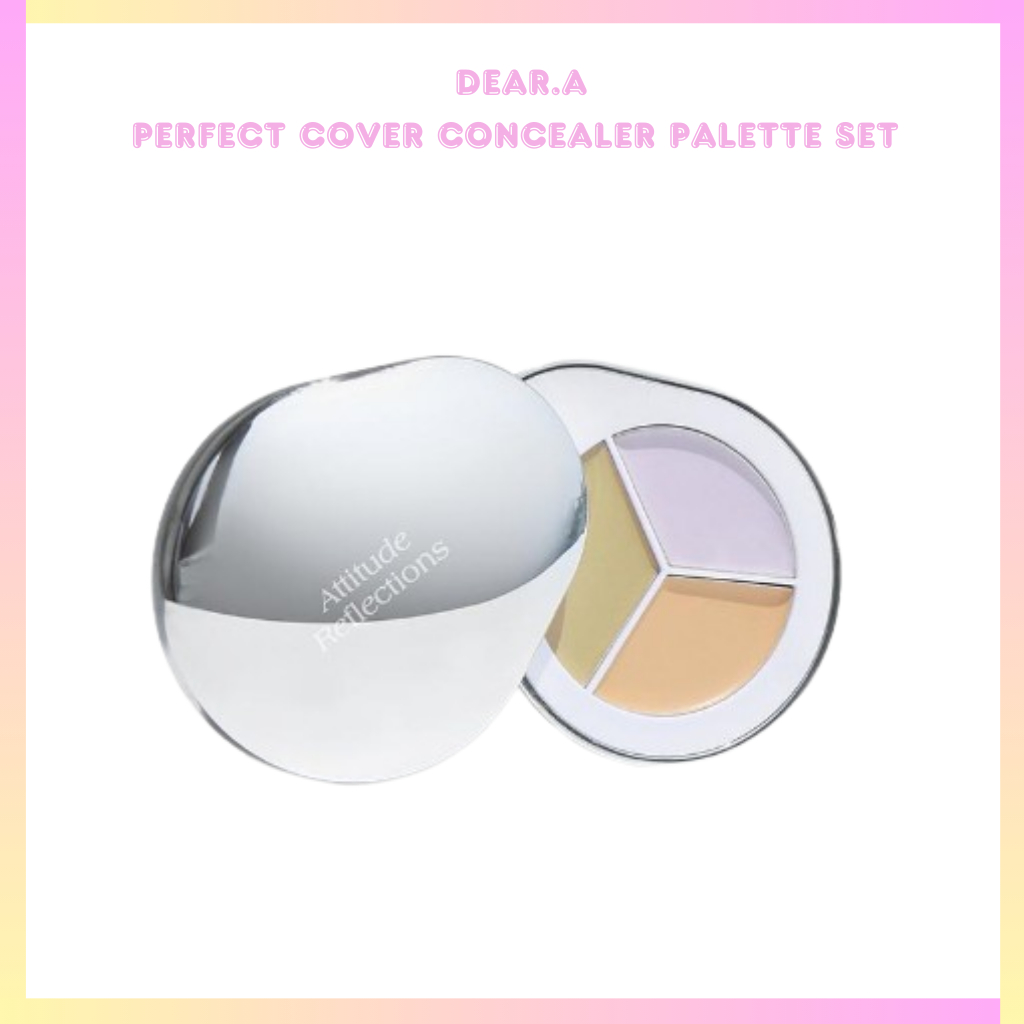 Dear.A Perfect Cover Concealer Palette Set (+พัฟ) 4 สี(สีใหม่)/ชุดคอนซีลเลอร์ 3 สี ปกที่สมบูรณ์แบบ