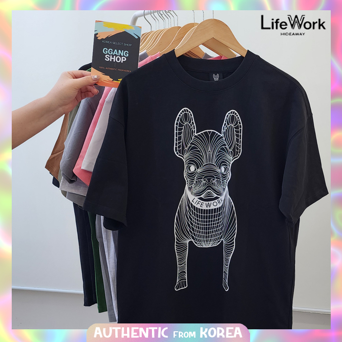 ของแท้ 100% LIFEWORK สีใหม่สําหรับผู้หญิงผู้ชาย Unisex Big Radog เสื้อยืดแขนสั้นพิมพ์ลาย ALL COLOR ggl001