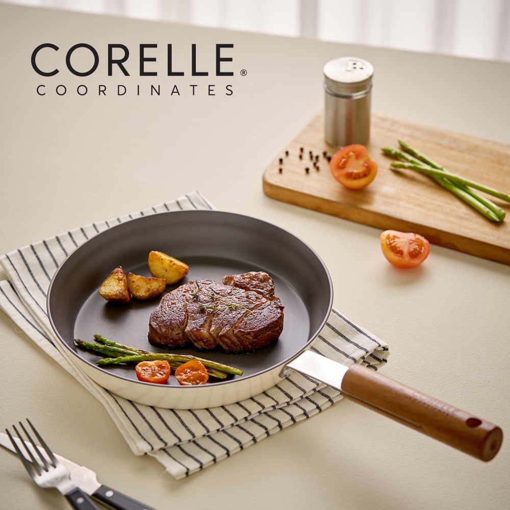 CORELLE กระทะช็อกโกแลตนอนสติ๊ก (24ซม., 28ซม.) No PFOA Ivory