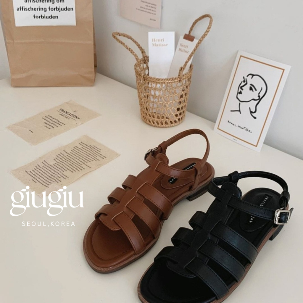 [ จากเกาหลี ] GIU 2822 Gladiator Cushion Sandals