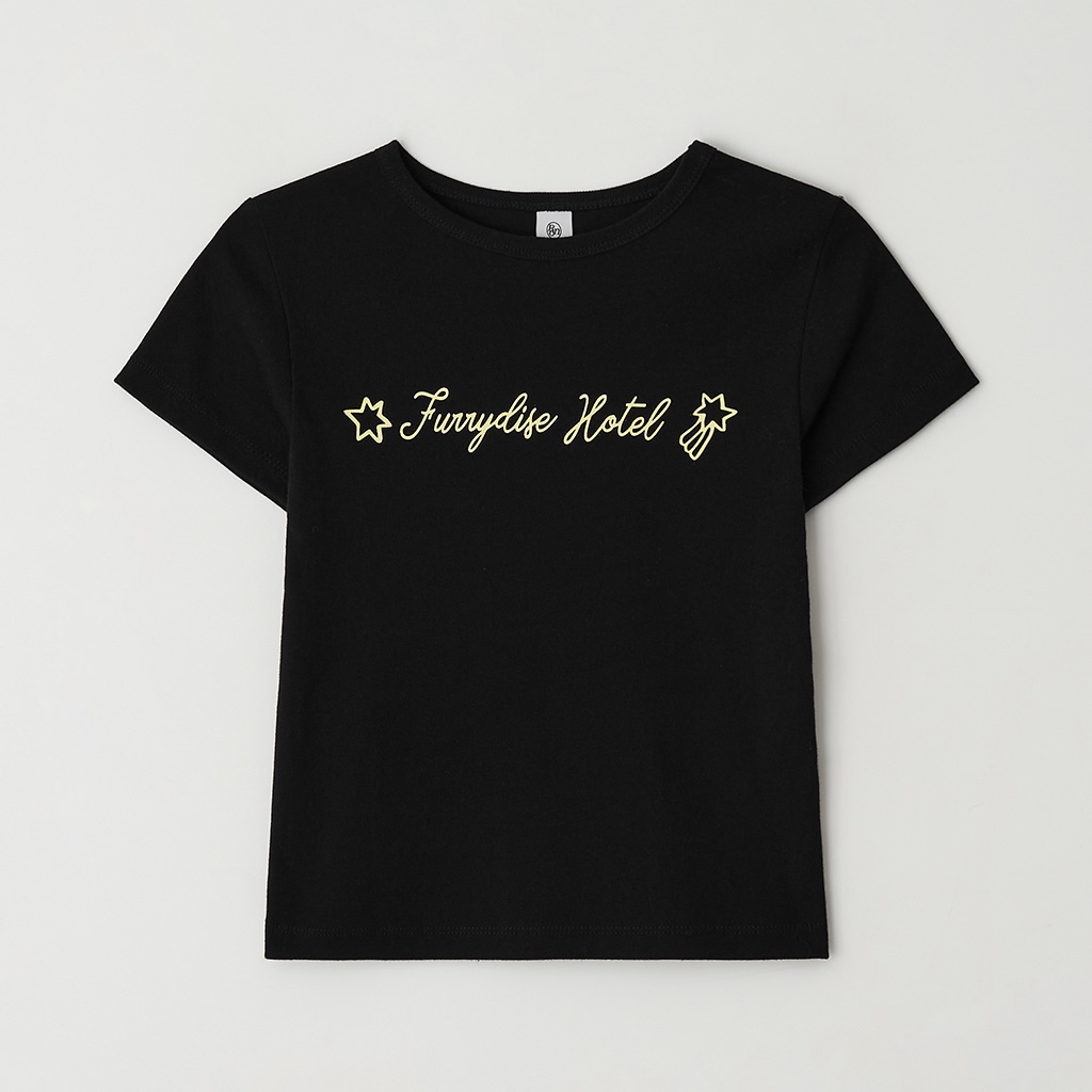 [RONRON] DOODLE LETTERING SLIM CROP T SHIRT / 3colors — صورة 6