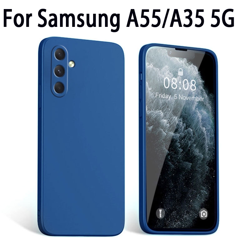 ซิลิโคนของเหลวเคสโทรศัพท์ Samsung ครอบคลุมใช้งานร่วมกับ Samsung A73 A55 A54 A53 A35 5G Samsung A55/A
