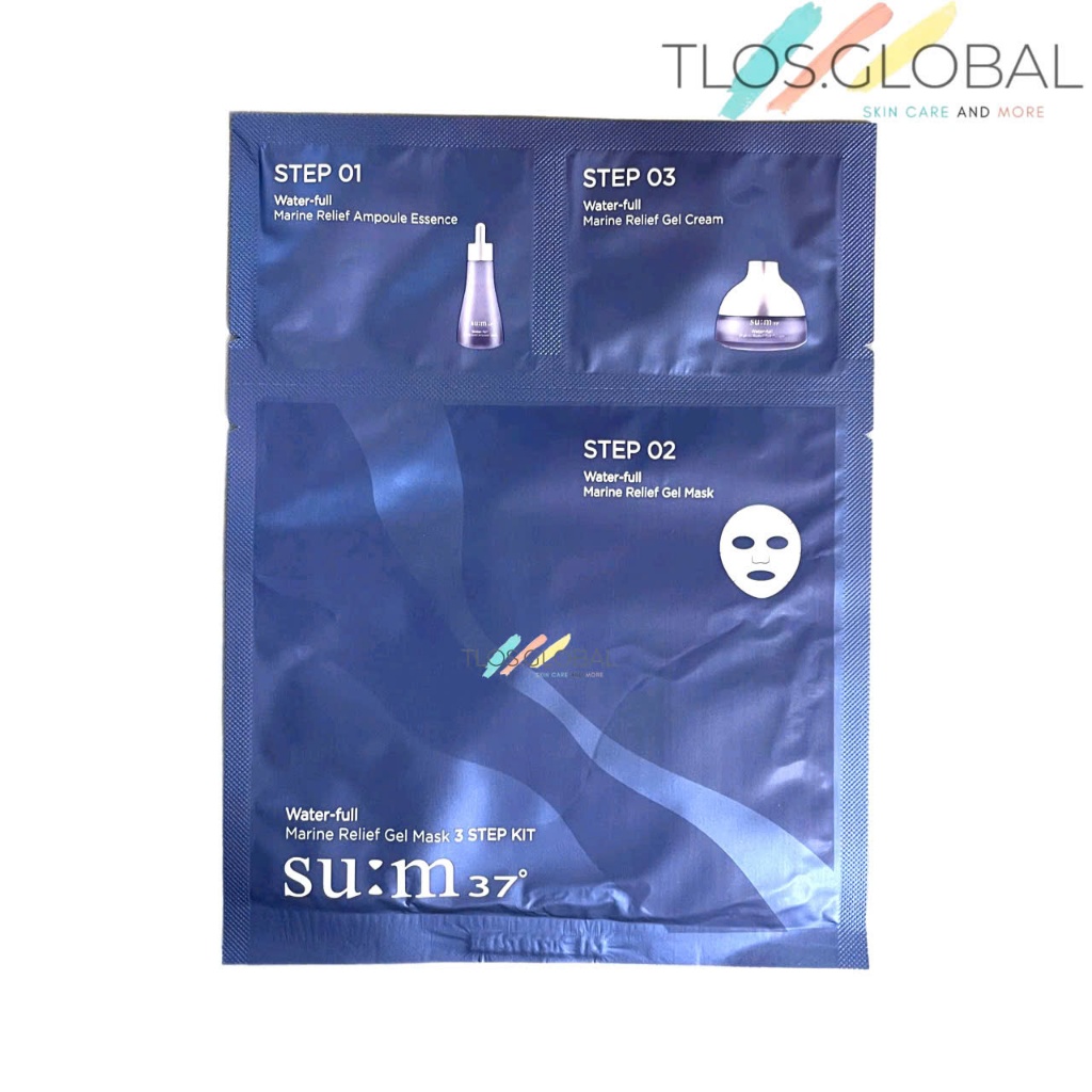 5 masks or 1 mask Su:m37 Water-full Marine Relief Gel Mask 3 Step Kit sum37