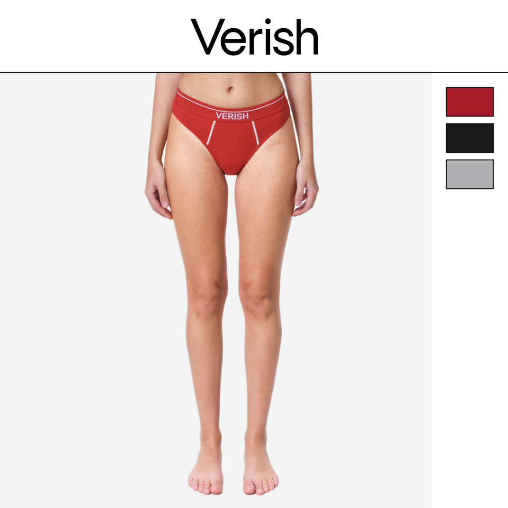 โลโก้กางเกงชั้นในผ้าฝ้ายตะเข็บ VERISH