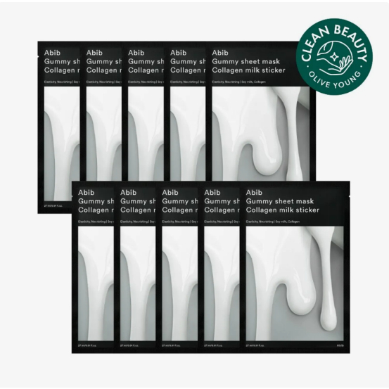 [Abib] Gummy Sheet Mask สติ๊กเกอร์นมคอลลาเจน 1P / 5P | มาส์กกัมมี่คอลลาเจนนม แนบสนิท ชุ่มชื้น ผิวเด้