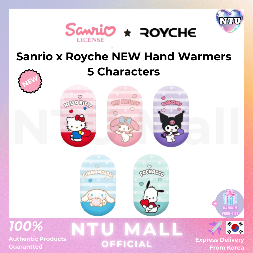 [Sanrio] Sanrio x Royche NEW เครื่องอุ่นมือ 5 ตัวอักษร เครื่องทําความร้อนสองด้าน คําแนะนําของขวัญน่ารักและอบอุ่น