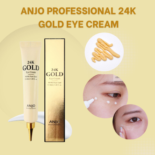 Anjo Professional 24K Gold Eye Cream Pure Gold สําหรับ Radiant, Youthful Eyes x 3 หน่วย