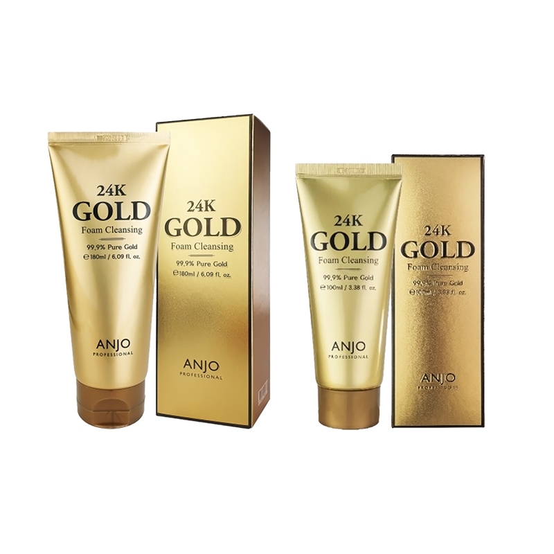 [ANJO] โฟมทําความสะอาดผิวหน้า ทองคํา 24K ขนาด 180 มล. 100 มล.