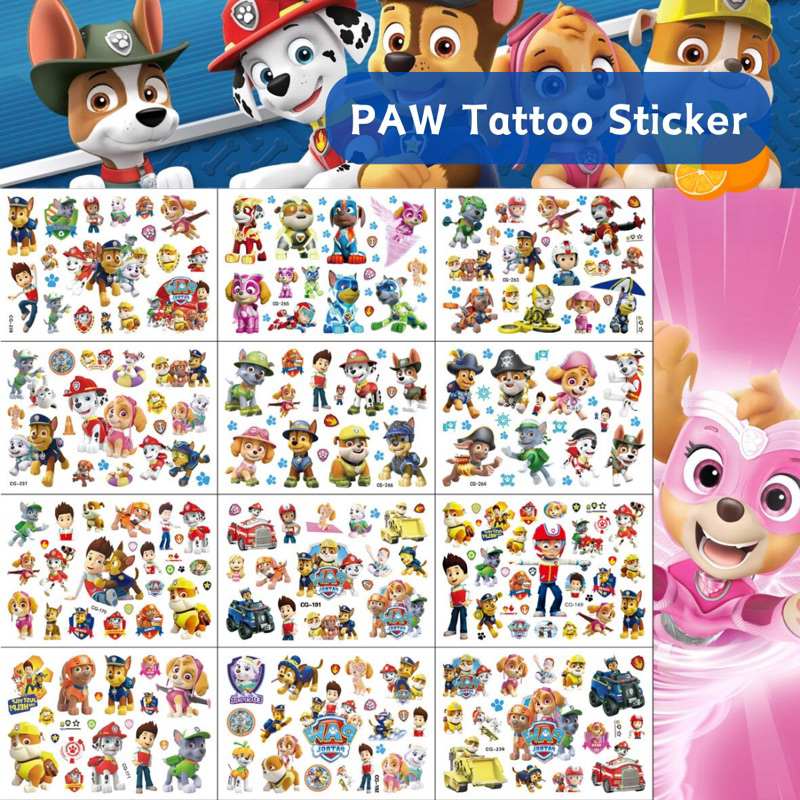 Spot Delivery·PAW Patrol CG-149-266 Tattoo Sticker 15.5*10.9cm Ryder Chase Rubble Rocky Everest Pupp
