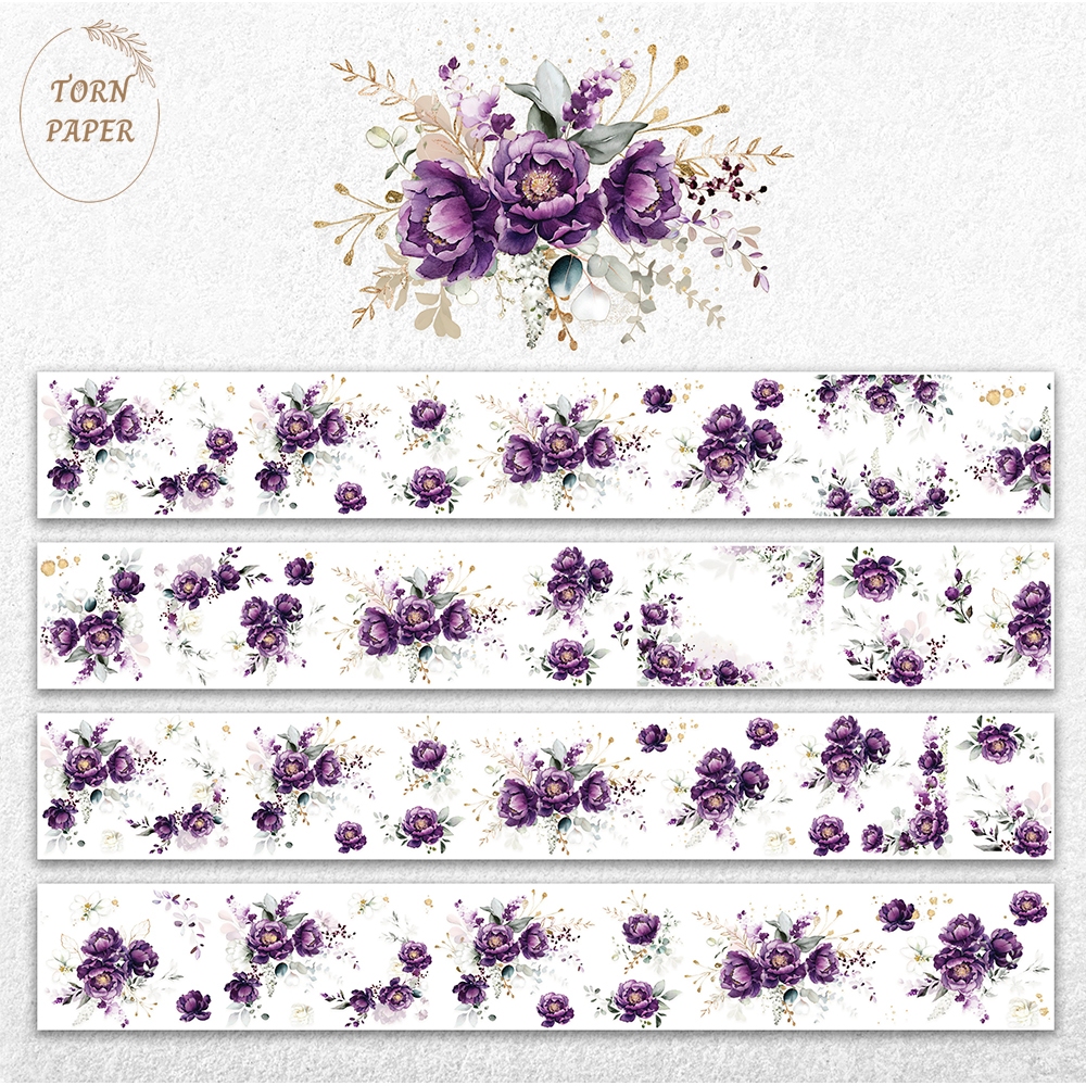 Onwize Royal Purple Flowers 3D Foil PET Tape 5m