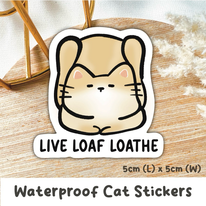 สติ๊กเกอร์แมวกันน้ํา - สติ๊กเกอร์สัตว์ Loathe สดวาดสัตว์เลี้ยงภาพประกอบแมว