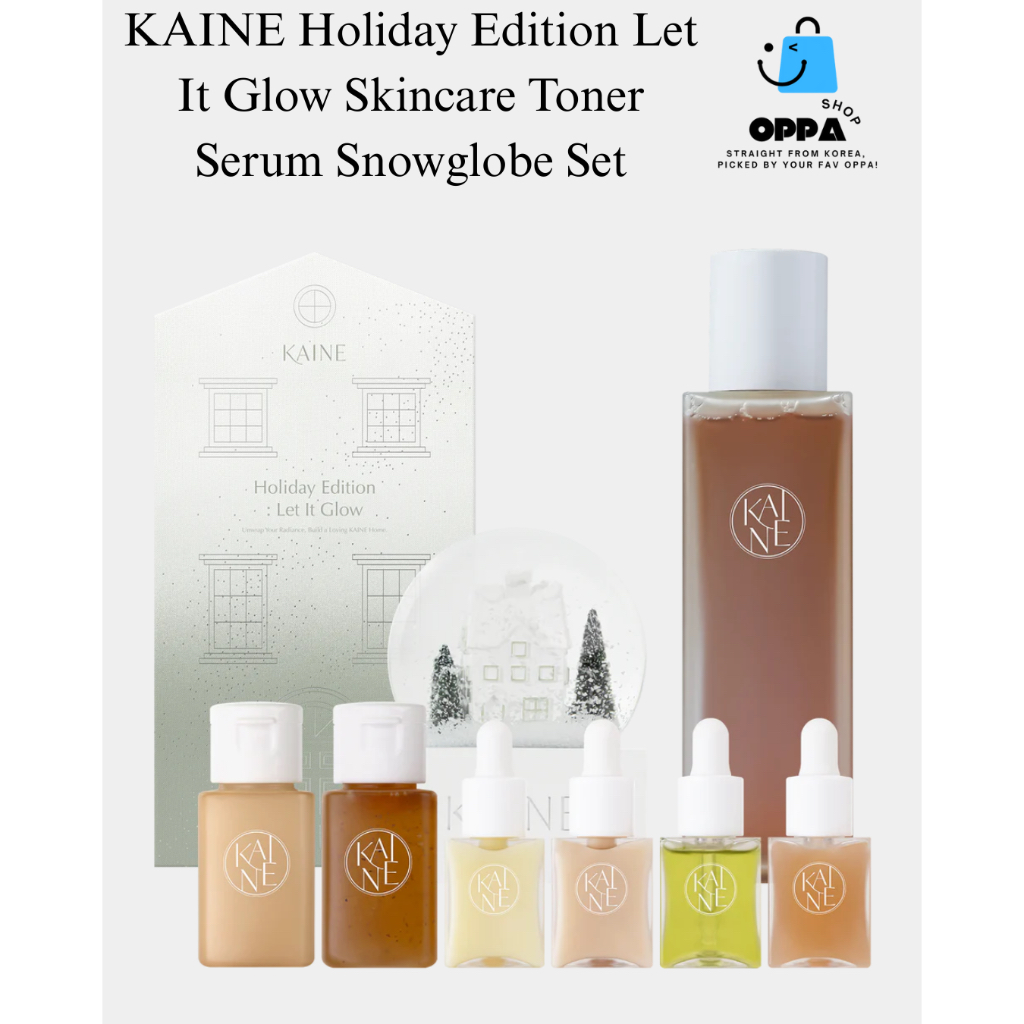 Kaine Holiday Edition Let It Glow Skincare Toner Serum Snowglobe Set