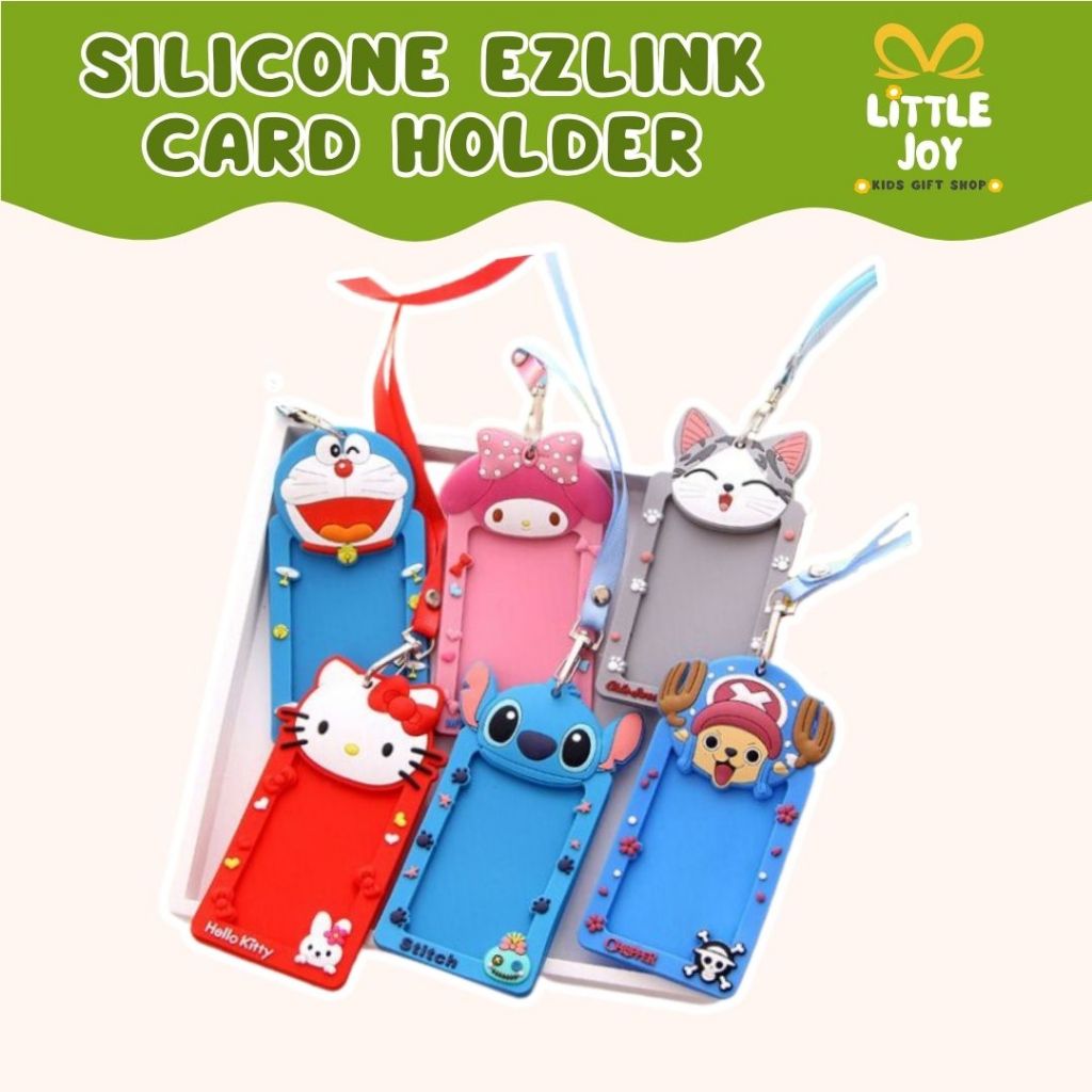 [ผู้ขาย SG] ที่ใส่บัตรซิลิโคนลายการ์ตูน Ezlink พร้อมเชือกเส้นเล็กกลับวันเด็ก
