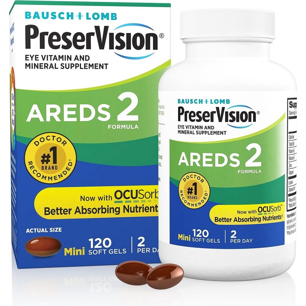 Bausch + Lomb PreserVision AREDS 2 Formula Softgels 120 Count Made in USA