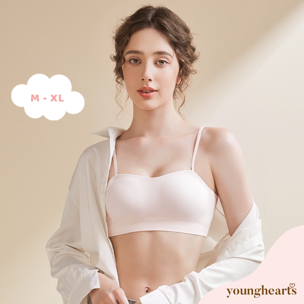 Young Hearts Young Curves Seamless Comfy Basic Half Cup Pull-over Multiway Bandeau Bra C02-100273