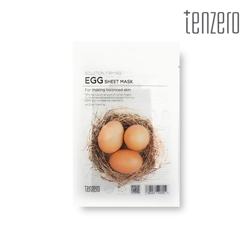 [Tenzero] Egg Firming Sheet Mask 25ml x 10 ชิ้น | มาส์กหน้าเกาหลีสําหรับกระชับผิวและดูแลรูขุมขน