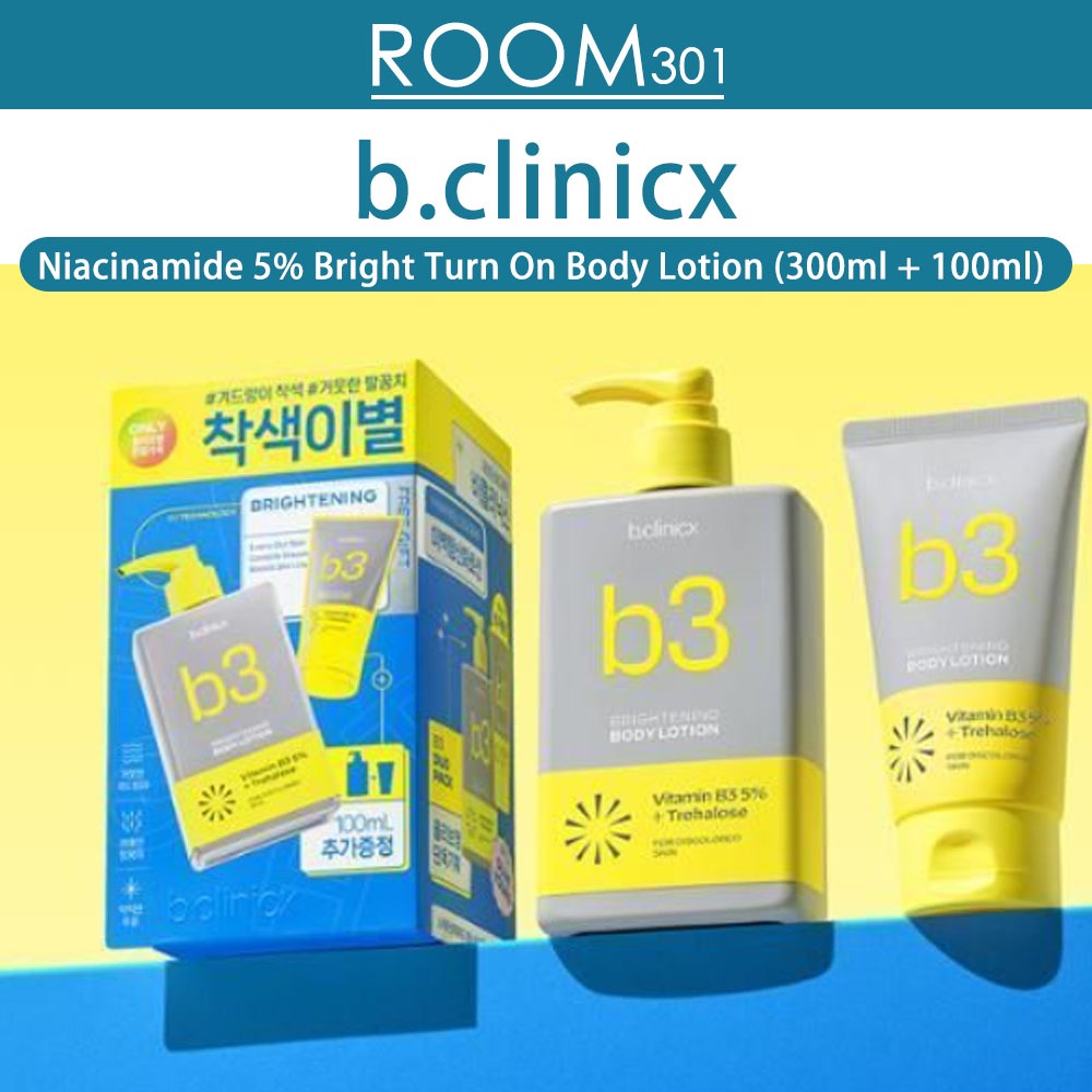 [b Clinicx] Niacinamide 5% Bright Turn On Body Lotion (300ml + 100ml) b. Clicixc