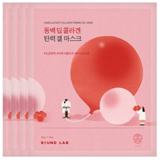 ROUND LAB Camellia Deep Collagen Flrming Gel Mask 34g 4ea
