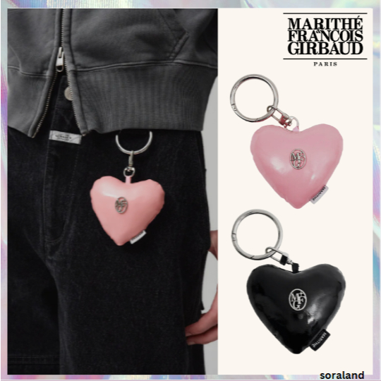 [MARITHE Francois GIRBAUD] CIRCLE LOGO PADDING HEART KEYRING