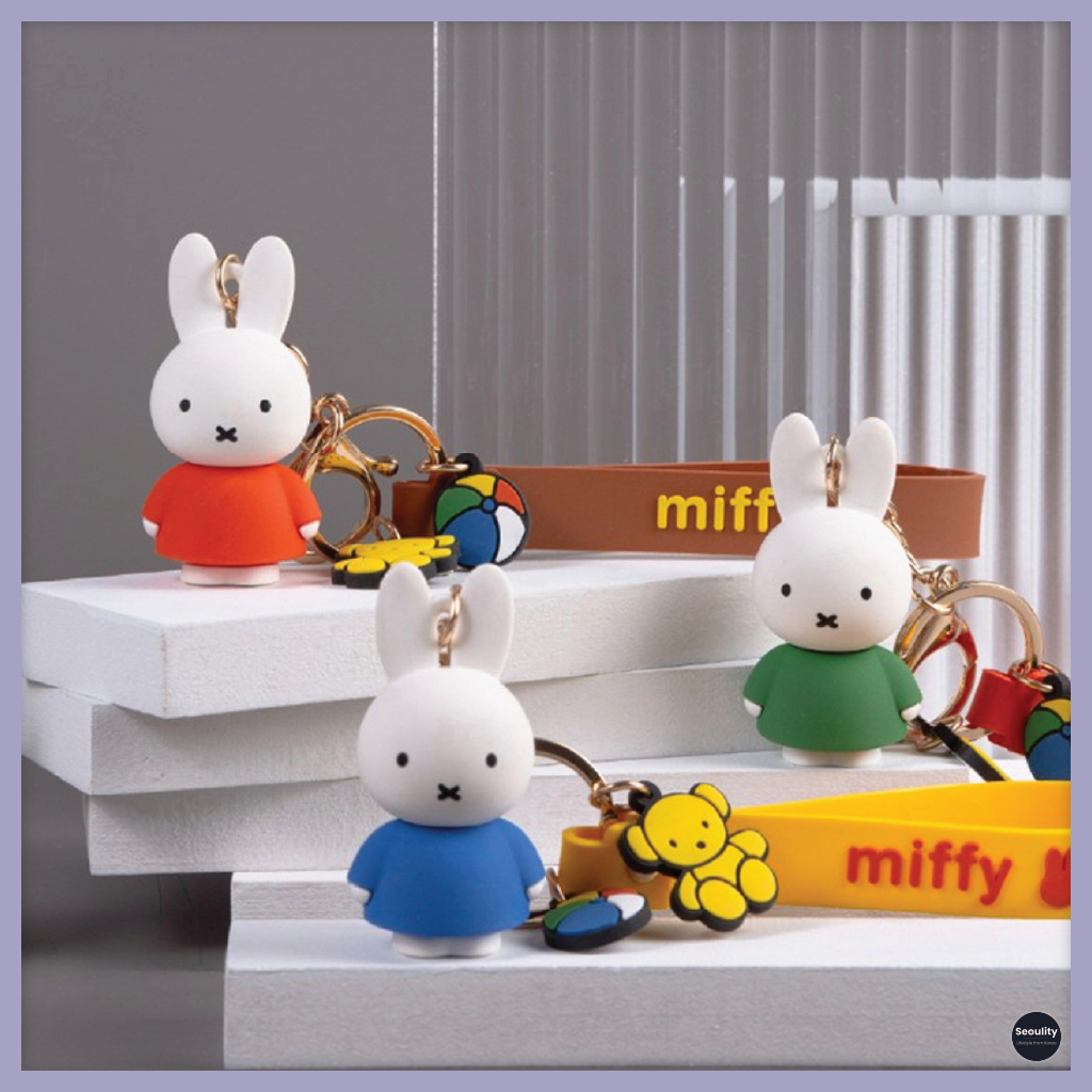 พวงกุญแจตุ๊กตา Miffy Bunny | Soft Plush Keychain Charm