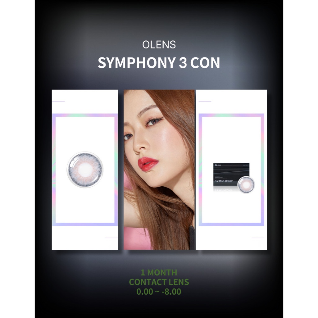 [OLENS] คอนแทคเลนส์ 1 เดือน <SYMPHONY 3 CON> (สีเทา)(2P)(13.5mm)