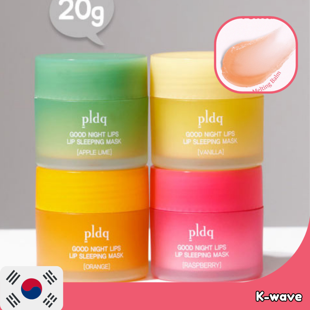 Pldq Good Night Lip Sleeping Mask 20g(วานิลลา, ราสเบอร์รี่, มิ้นต์, และกุหลาบ)
