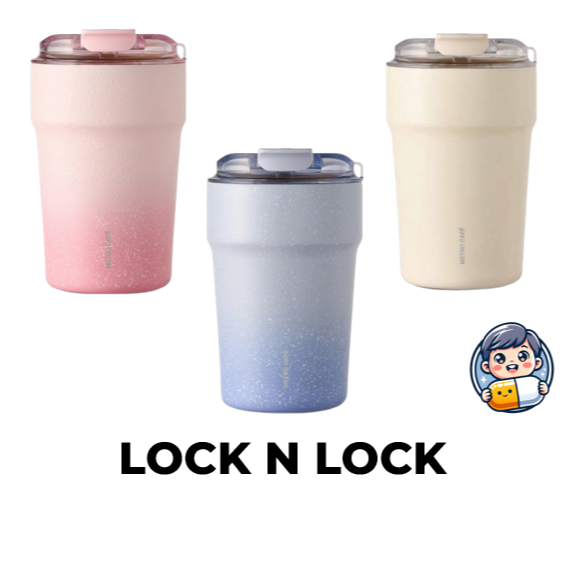 Locknlock Metro Cafe Ceramic Tumbler 400ml / Vanilla Latte, Strawberry Smoothie, Blueberry Smoothie