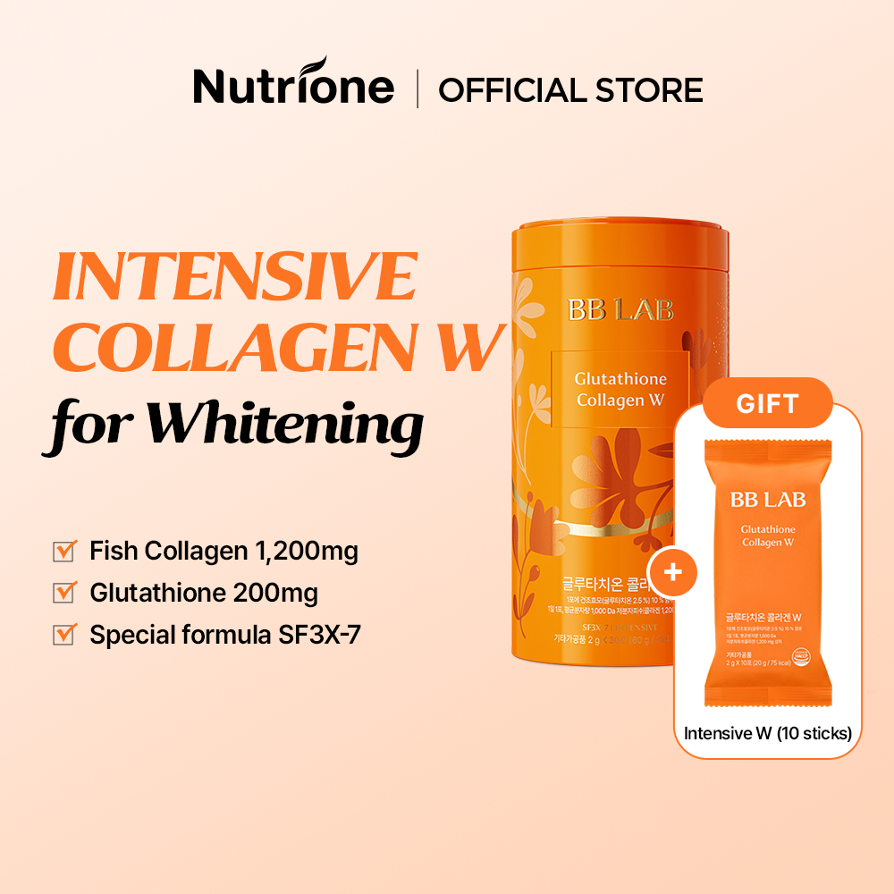 NUTRIONE BB LAB คอลลาเจน กลูตาไธโอน W Intensive Glutathione Collagen W (2 กรัม x 30 สติ๊ก) + ฟรี 10 