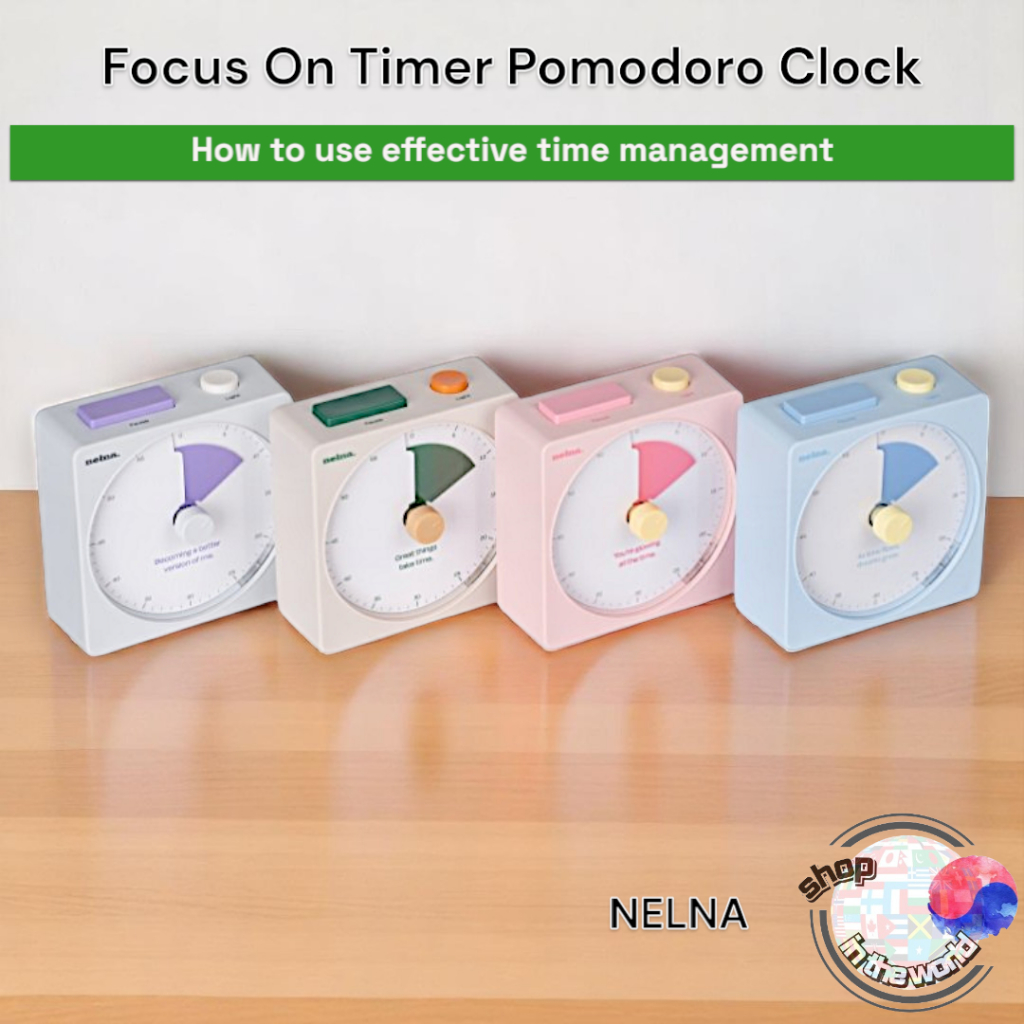 NELNA Focus On Timer Pomodoro Study Timer 4 สี