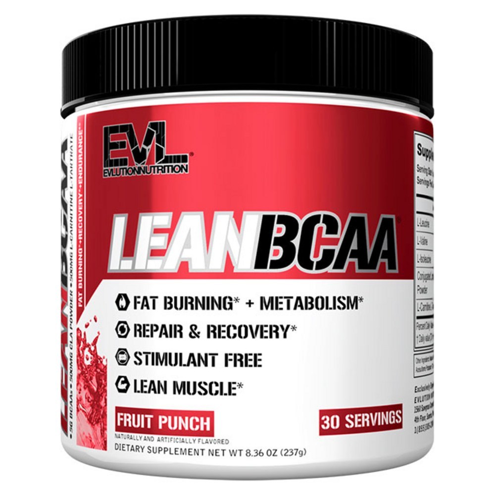 Evlutionnutrition Lean BCAA Fruit Punch 237g Made in USA