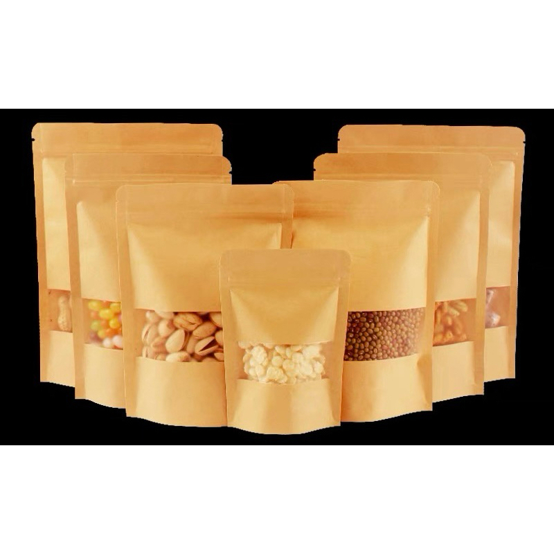 ถุงปิดผนึกด้วยตนเองซิปสีน้ําตาล 10x15 ซม