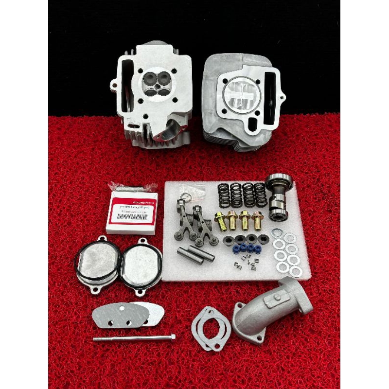 เวฟ100ลูก56/4วาวพร้อมปาดหลบวาล์วลูกสูบยี่ห้อแอร์หัวนูนฝาสูบขนาดวาวไอดี19มิลวาวไอเสีย17มิลใส่เวฟ100ได