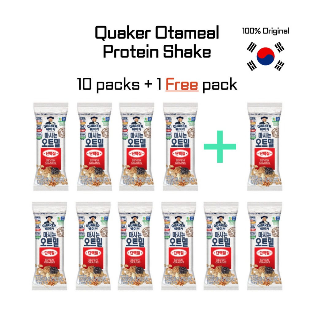 Quaker Drinking Oatmeal Protein 10+1 Packs (11 เสิร์ฟ) อาหารทดแทน Oats Cereal Shake