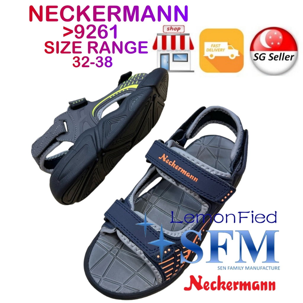 NECKERMANN 9261 ขนาด 32 - 38 NAVY GREY SPORT SANDALS UNISEX Children SG LOCAL INDOOR boy OUTDOOR LEM
