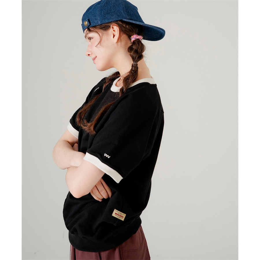 KOREA [ wvproject ] เสื้อยืดแขนสั้นบล็อกสี ของแท้ 100%