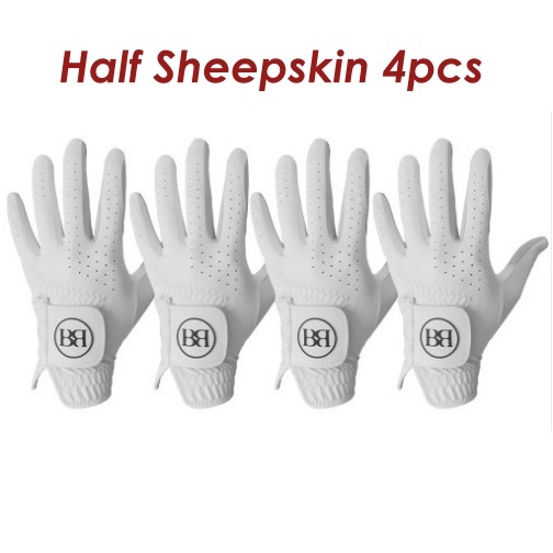 [BRENCE] ถุงมือกอล์ฟผู้ชาย Classic White Half Sheepskin 4 ชิ้น (มือซ้าย) แบรนด์กอล์ฟเกาหลี