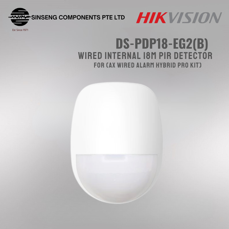 Hikvision DS-PDP18-EG2 ภายในแบบมีสาย 18m PIR Detector สําหรับ AX Wired Alarm Hybrid Pro Kit