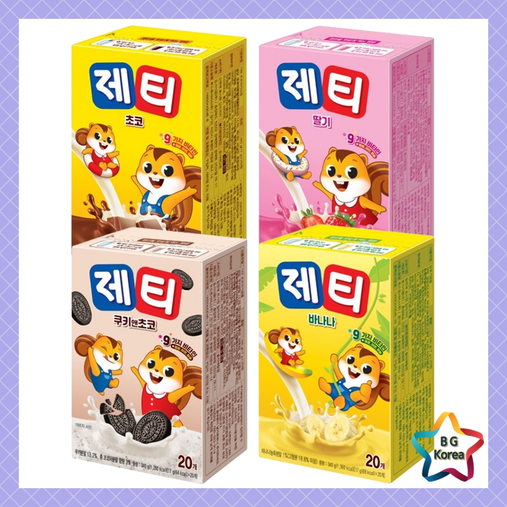 เจ็ทตี้ ผงโกโก้รสช็อกโกแลต 17กรัม x 20แท่ง / สตรอเบอร์รี่ / กล้วย / คุกกี้ & ช็อคโกแลต