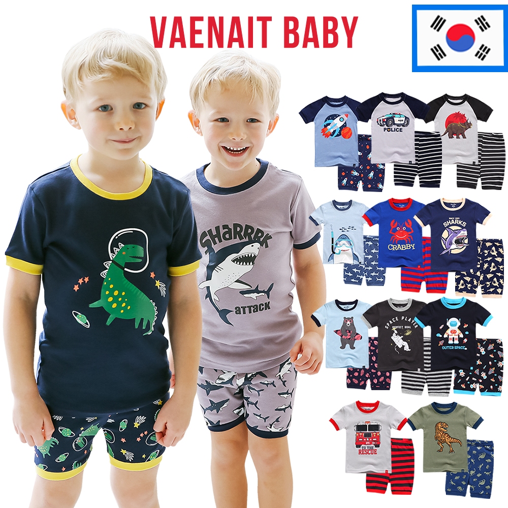 [KOREA Vaenait BABY] 6M-12Y Boys เด็กวัยหัดเดินทุกวันสั้นชุดนอนฤดูร้อนชุดนอนชุดนอนผ้าฝ้ายเด็ก