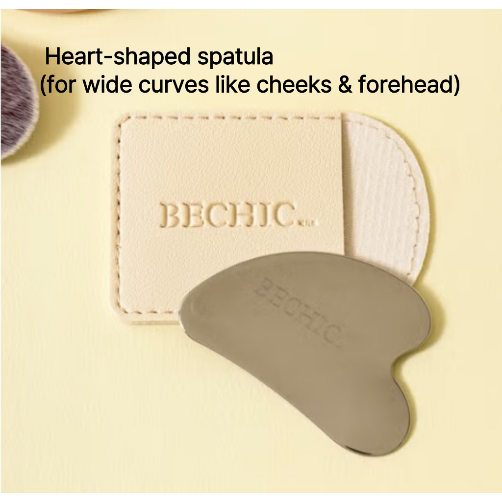 BECHIC ชุดไม้พายแต่งหน้าแบบ Dual-Shape Face + รวมซองหนัง PU