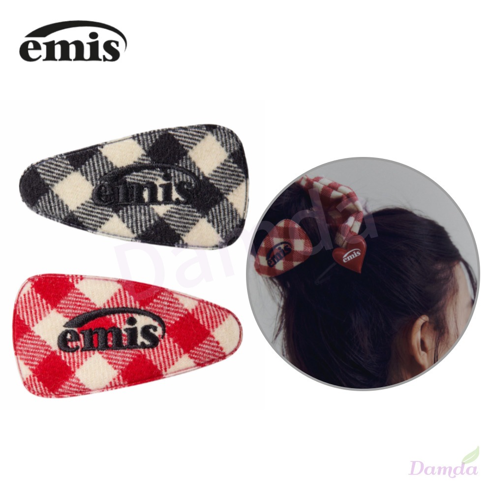 Emis Check Wide Hair pin 2 สี / ของแท้ 100% / KR