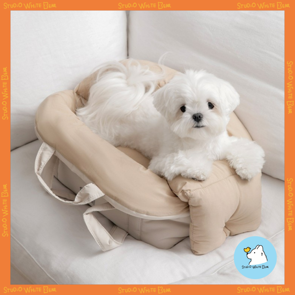 ❗️พรีออเดอร์❗️[BITEME] Comfy Ravioli Urban Pillow Bag เป้อุ้มสุนัข - สีเบจ / ถ่าน