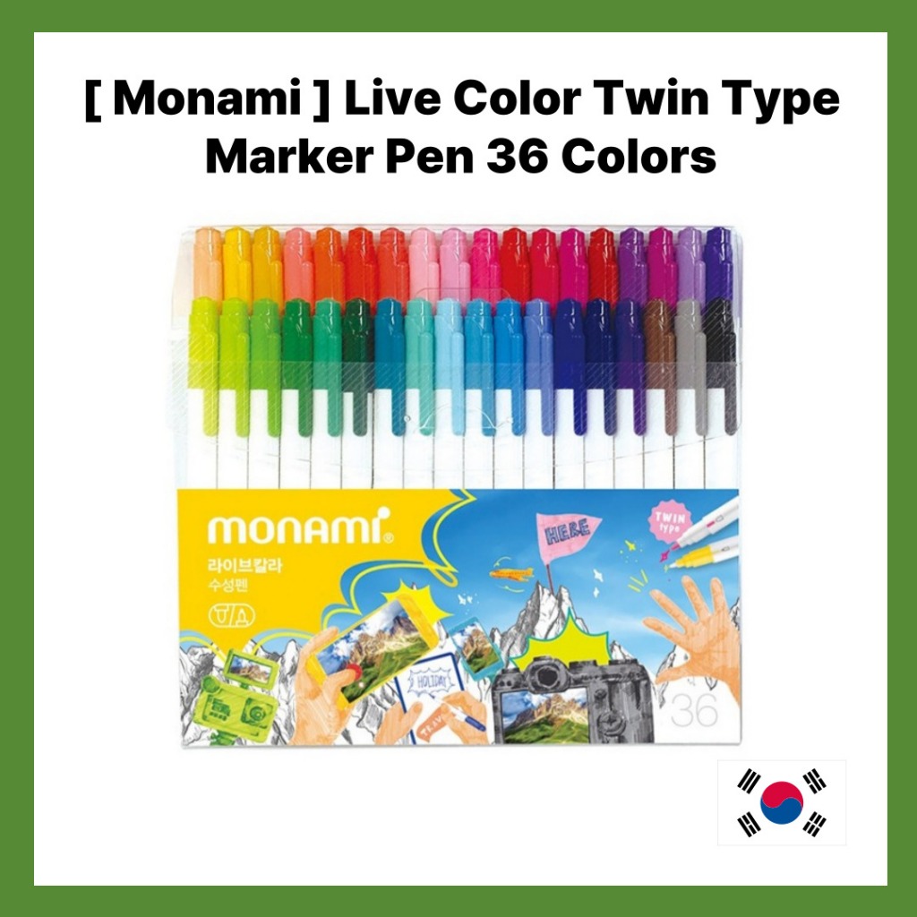 [ Monami ] ปากกามาร์กเกอร์ Live Color Twin Type 36 สี