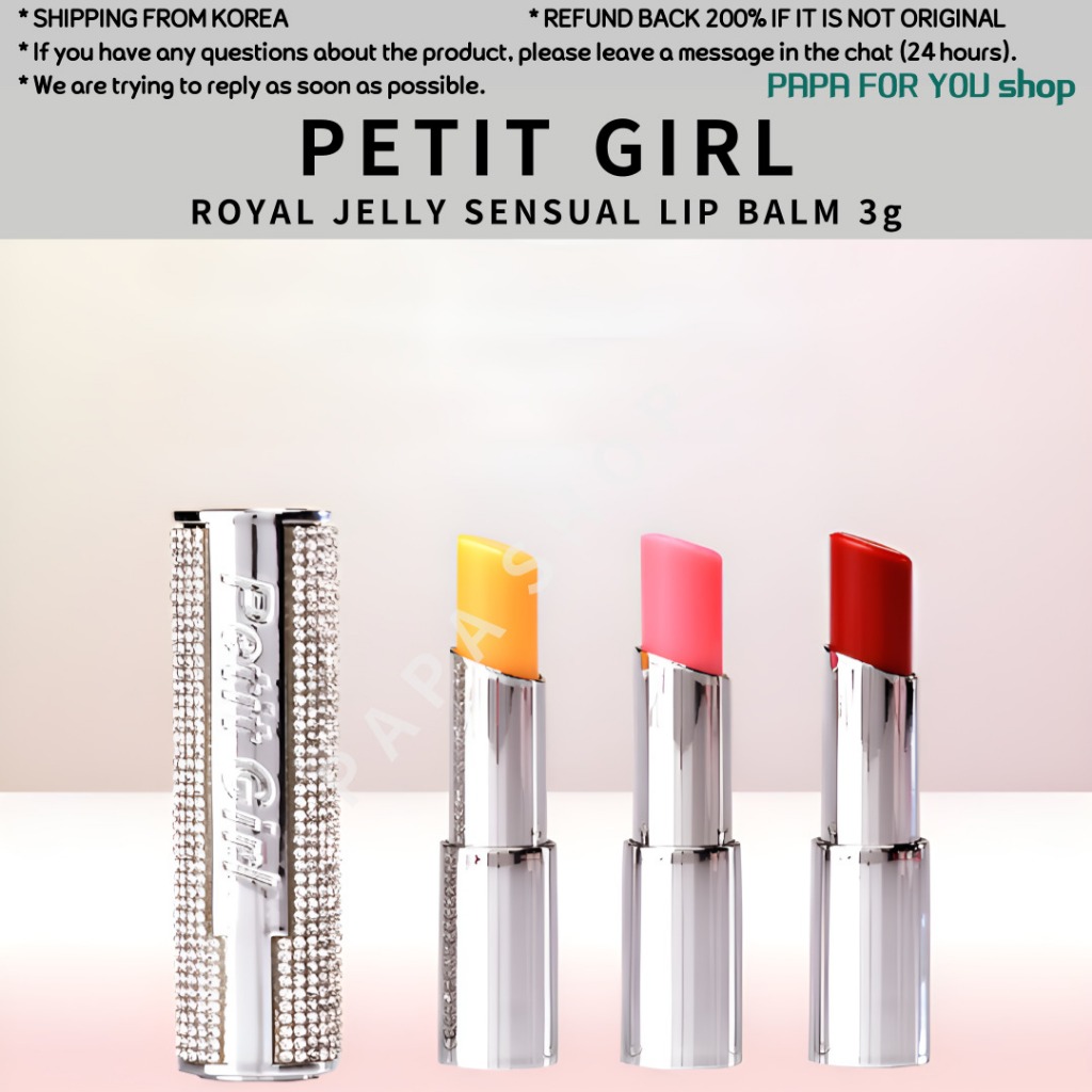 [Petit Girl] Royal Jelly Lip Balm 3g ผลิตภัณฑ์เสริมความงามให้ความชุ่มชื้นและบํารุงจากเกาหลี