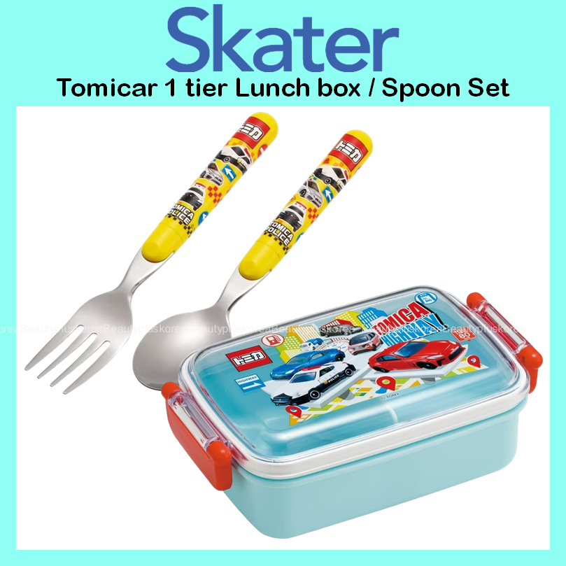 [SKATER] Tomicar กล่องข้าว 1 ชั้น 450ml / ชุดช้อนและส้อม 14cm RBF3ANAG SFR1