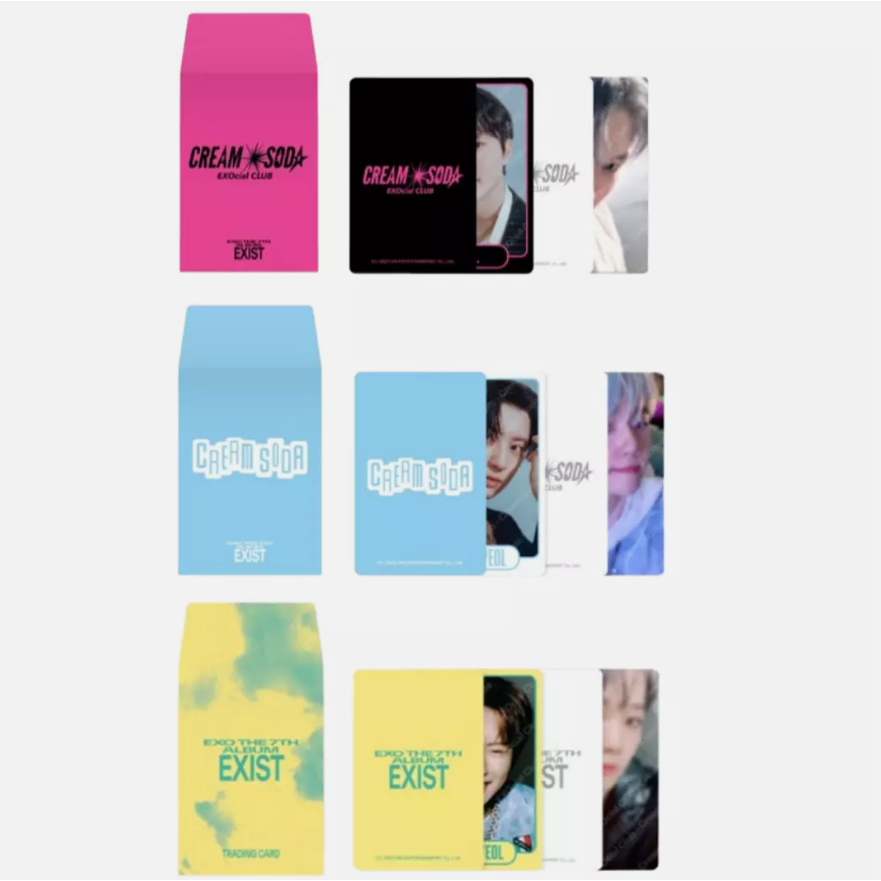 [OFFICIAL] EXO SM STORE EXOcial Club Cream Soda TRADING PHOTOCARD SET