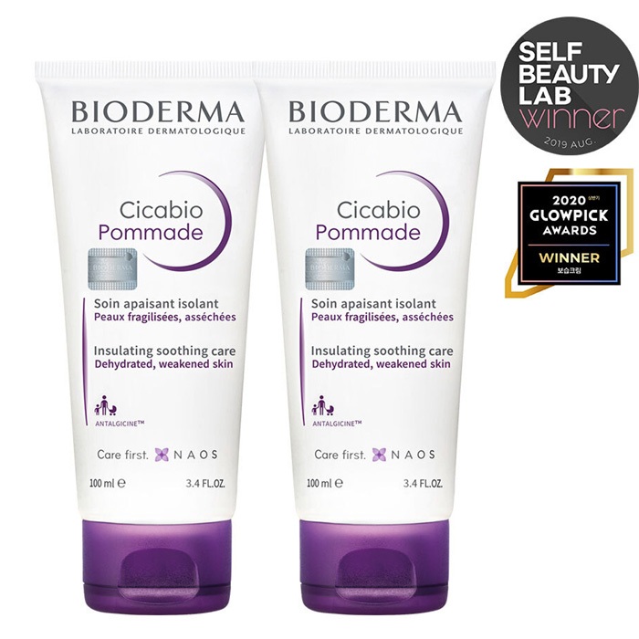 Bioderma Cicabio Pommade 100ml + 100ml ฉนวนปลอบประโลม care ขาดน้ําผิวอ่อนแอ