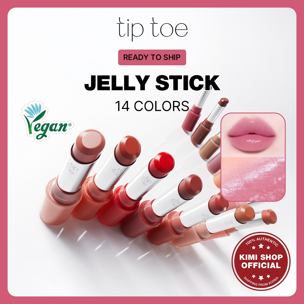 [TIP TOE] Jelly Lip Stick Balm Gloss 17 สี Tiptoe