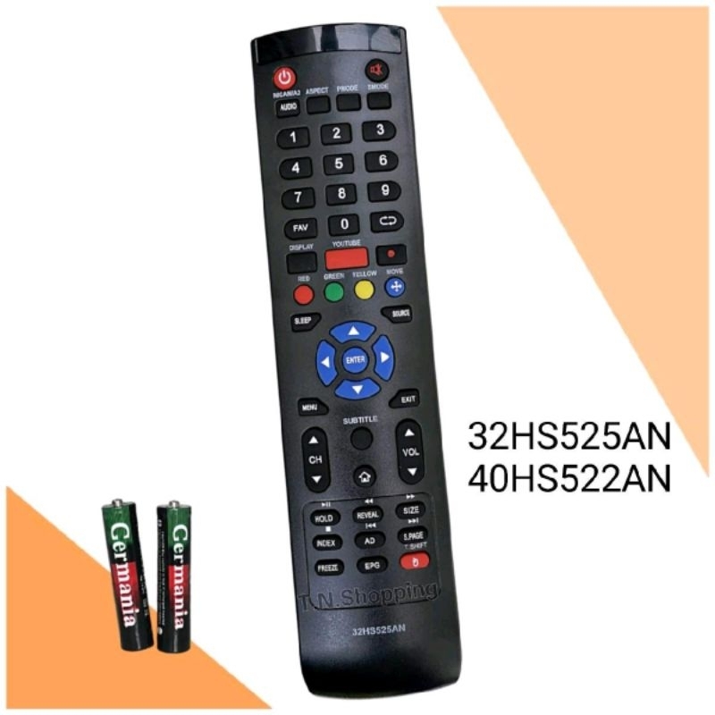 รีโมททีวี LCD/LED ยี่ห้อ Aco natic รุ่น 32HS525AN, 40HS525AN